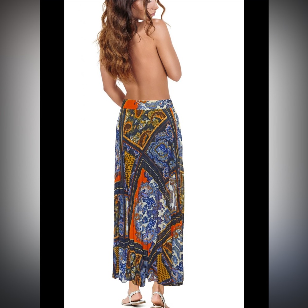 J. OUR Colorful Halter Top Maxi Dress